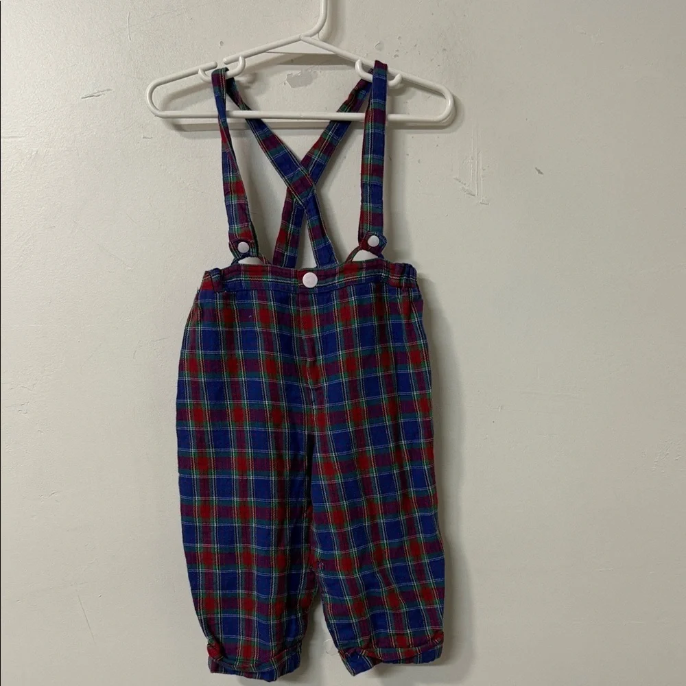 Plaid Kids Overalls vintage